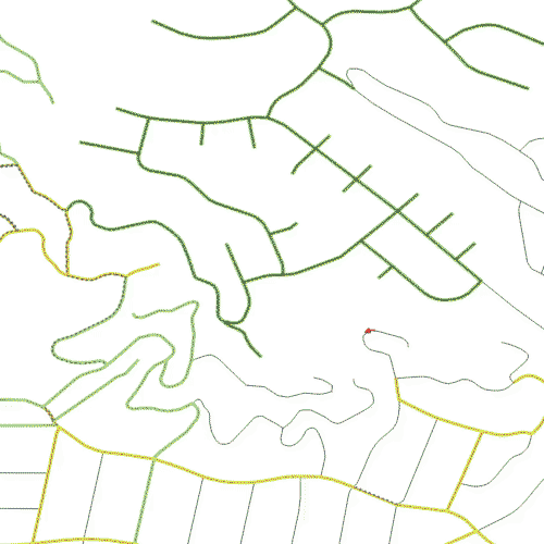 Example of sequence of links generated by street sweeping solver for two vehicles